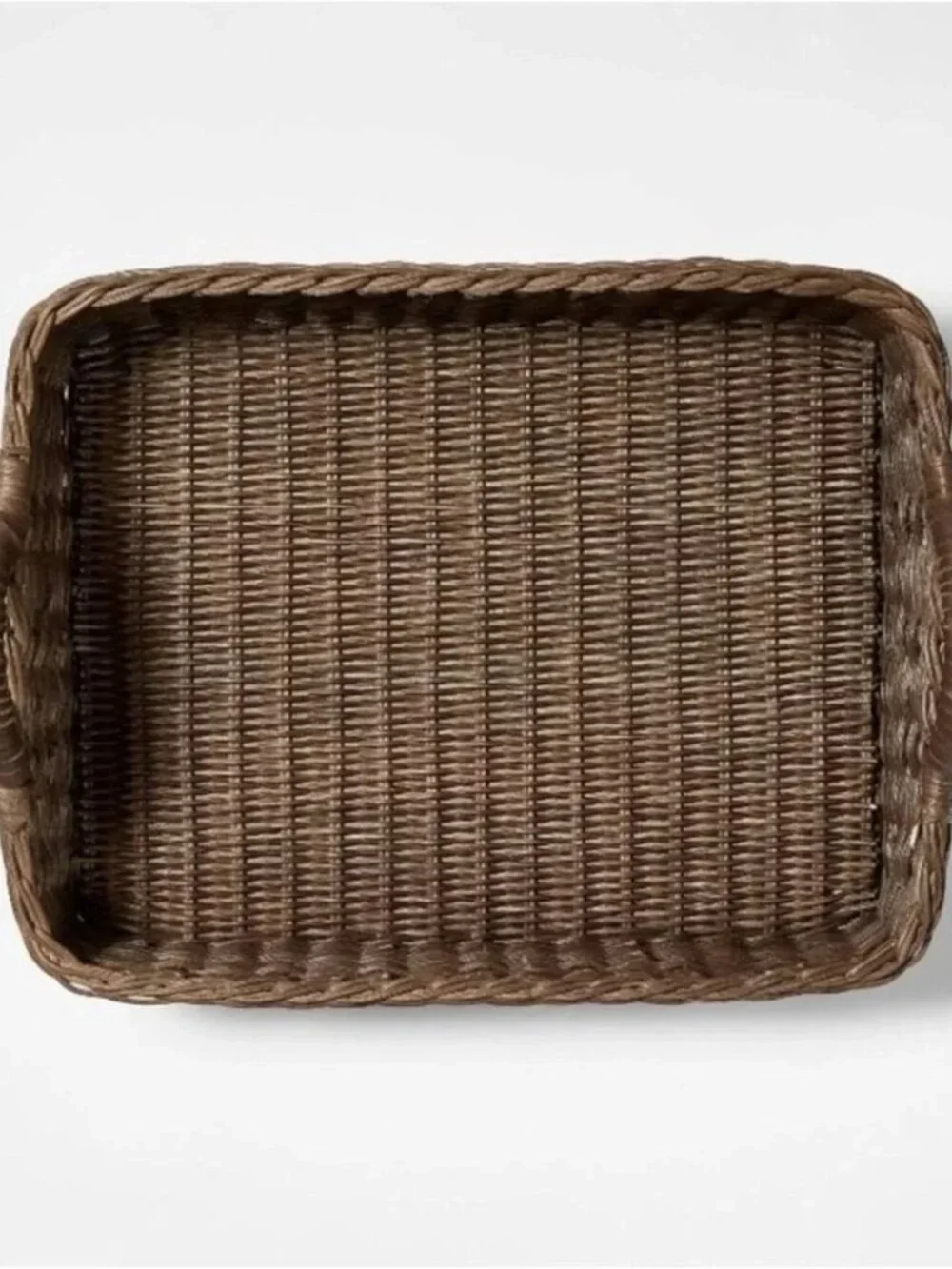 Studio McGee Woven Rectangular Storage Basket in Brown